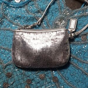 Coach Silver Sequin Women's Wristlet